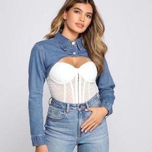 Windsor denim cropped topper top